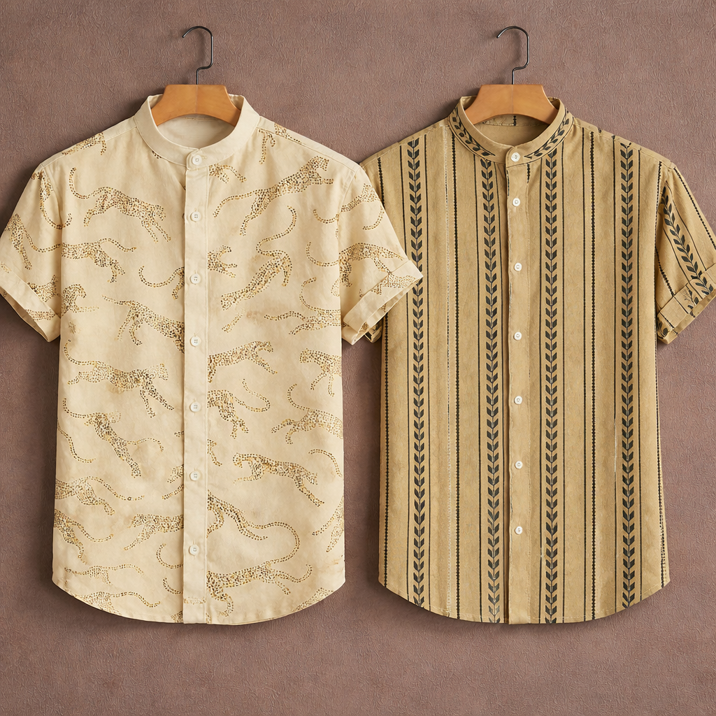 Men’s Cotton Designer Shirt – Combo Of  2